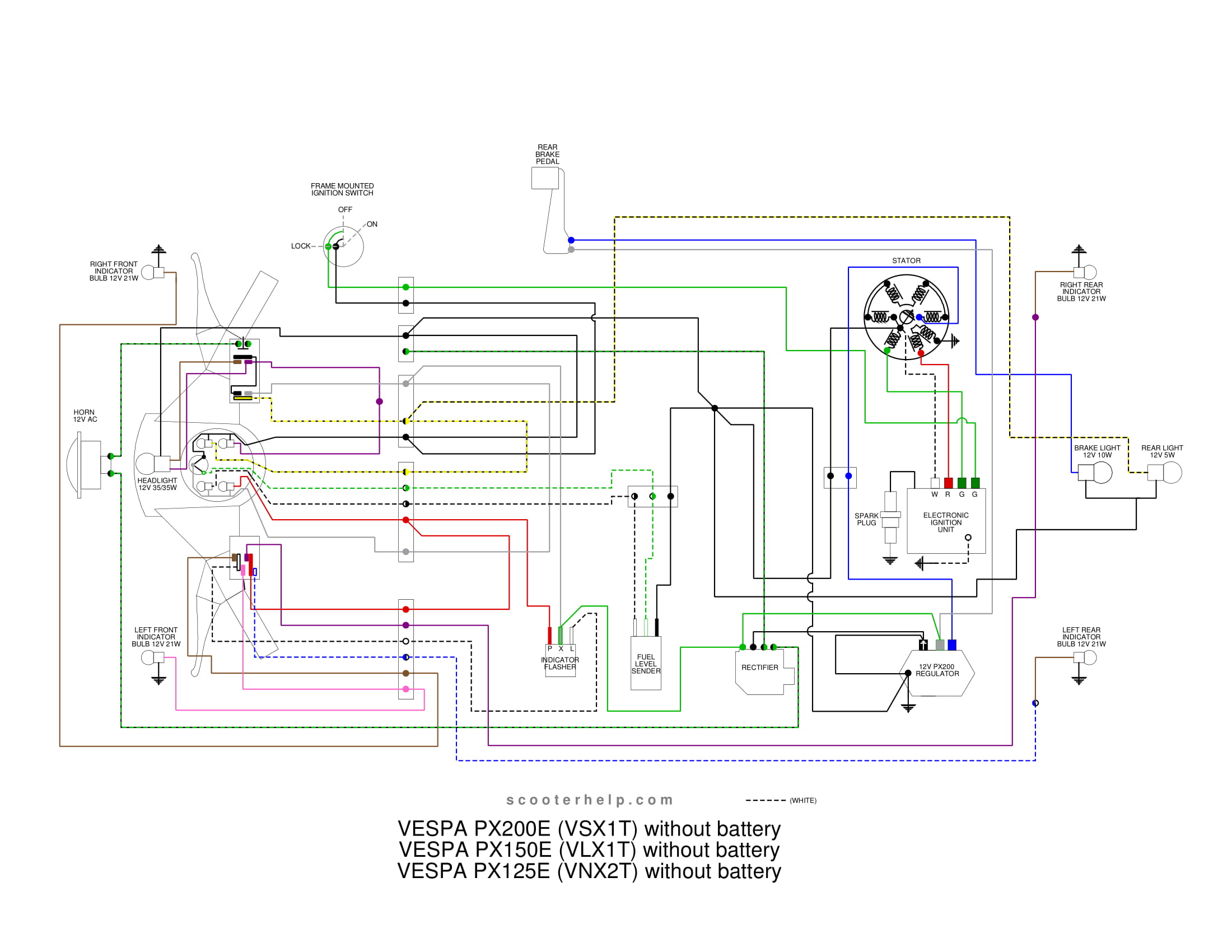 Vespa P125x Wiring Diagram