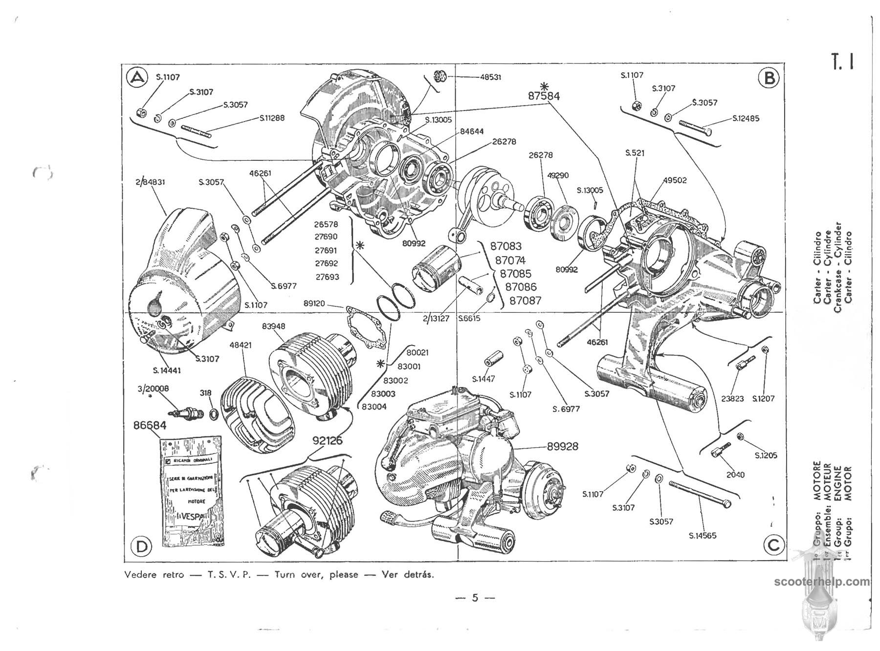 Vespa 150 VBB1T Parts Manual